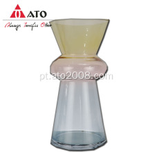 Vaso de vidro de estilo de funil moderno de flor de cristal